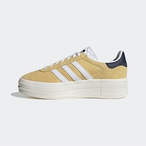 Adidas Gazelle Bold Platform Almost Yellow Suede Shoes HQ6891 Womens Sz 7